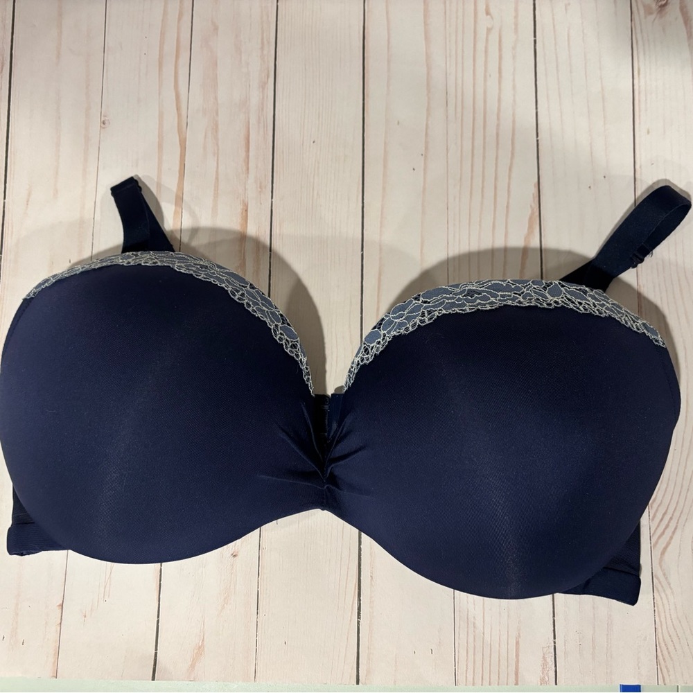 Lane Bryant Navy Blue Lace Trim Women's Bra